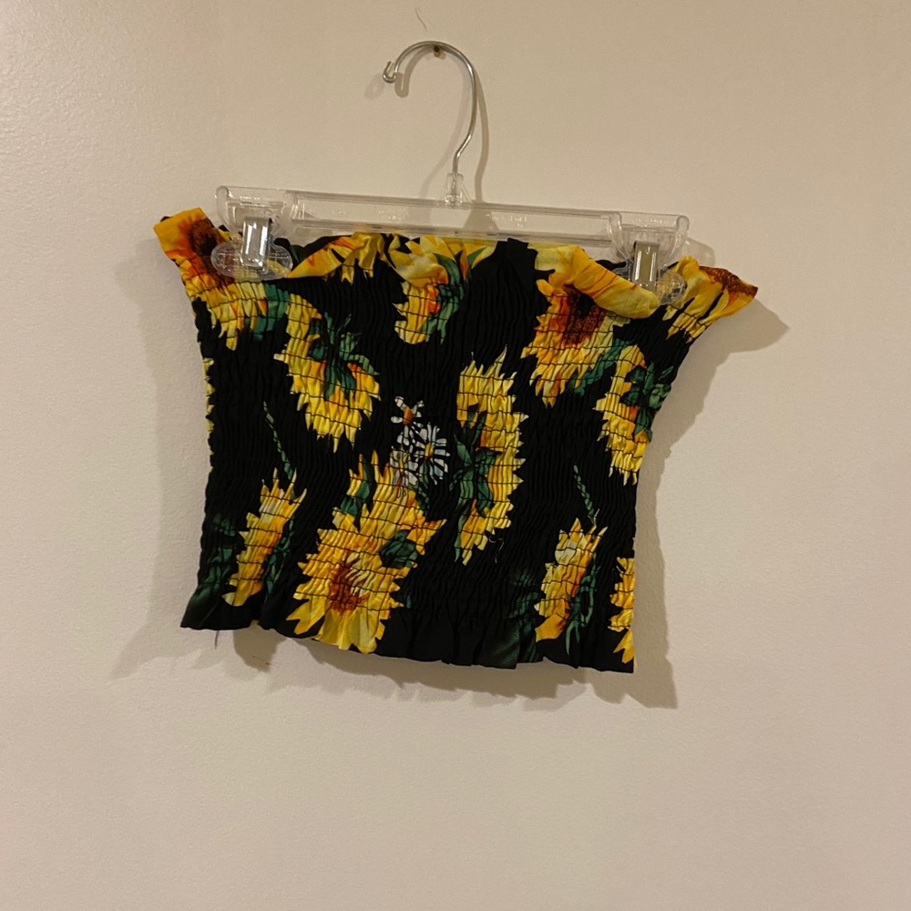 Sunflower cropped tube top